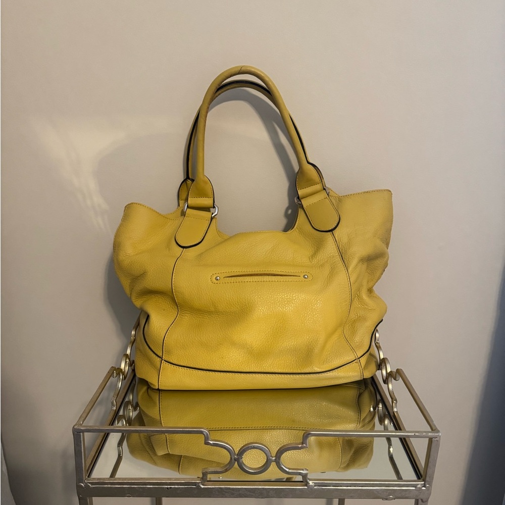 B. Makowsky Mustard Yellow Tote Bag